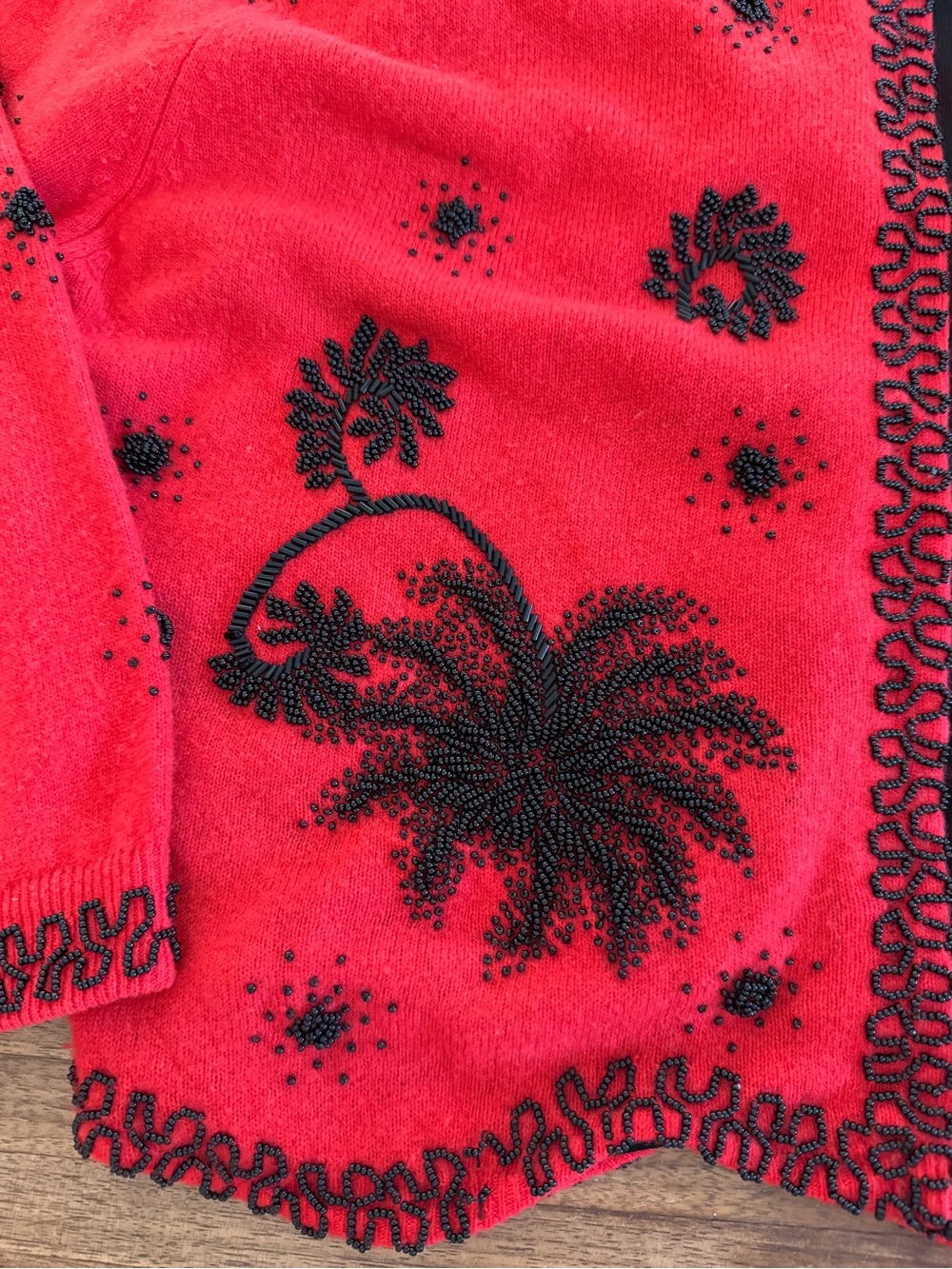 Vintage Beaded cardigan sweater from Hong Kong - Picture 2 of 13